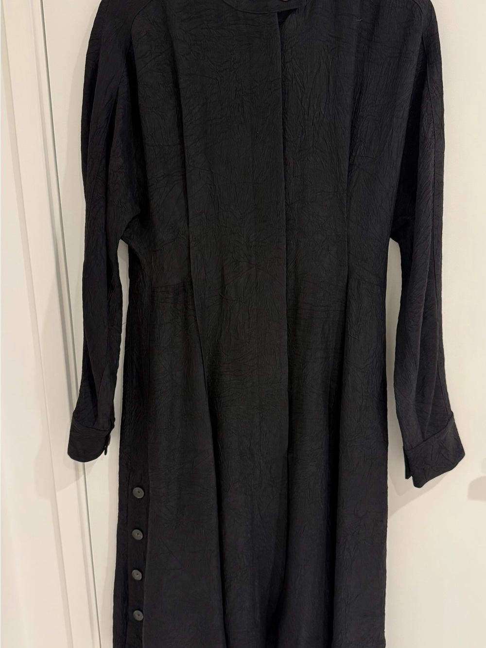 Proenza Schouler Black Long-Sleeve Textured Midi Dress